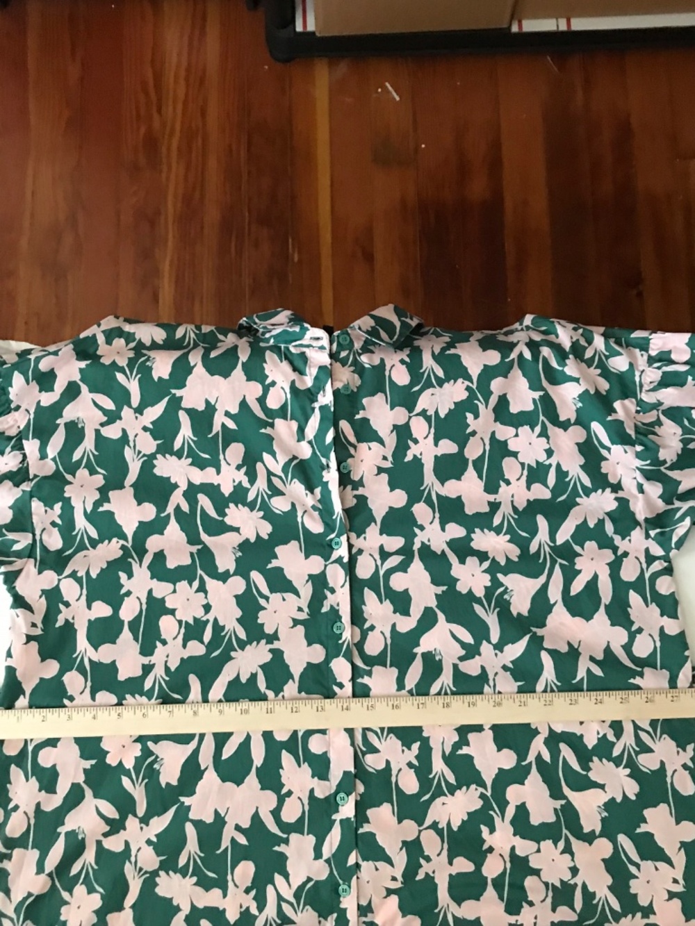 ELOQUII Cotton Blossom Print Shirt Dress with Puff Sleeves Plus Size 22 - Picture 13 of 16